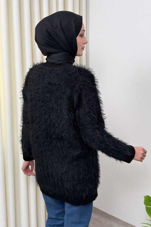 Önü Düğmeli Triko Hırka TH00007 - SİYAH