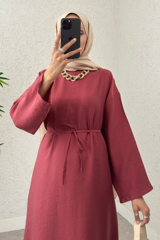 Sultan Basic Elbise 0001 - BORDO