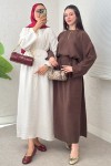 Sultan Basic Elbise 0001 - KAHVRENGİ