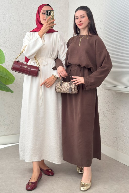 Sultan Basic Elbise 0001 - KAHVRENGİ