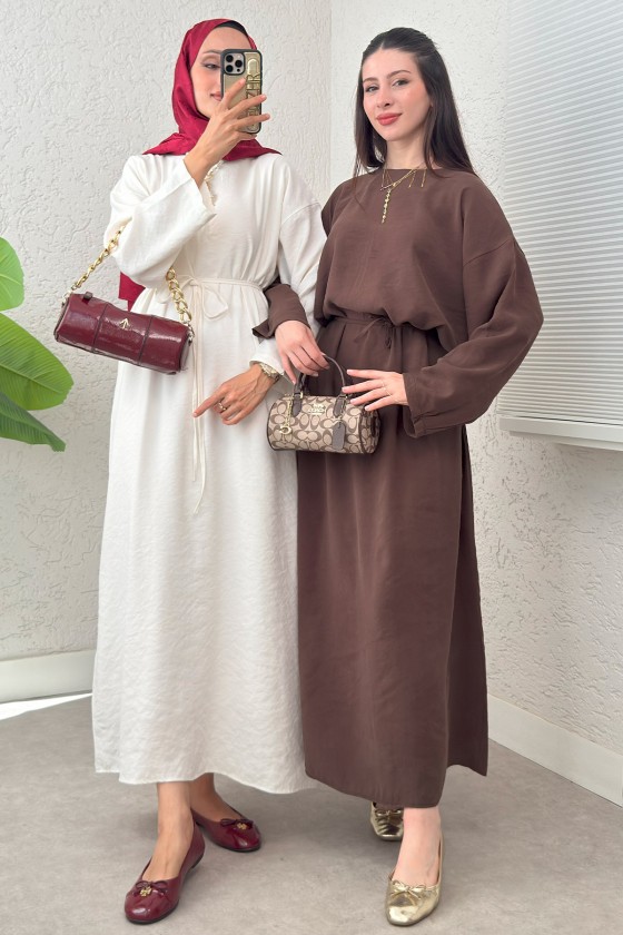 Sultan Basic Elbise 0001 - KAHVRENGİ