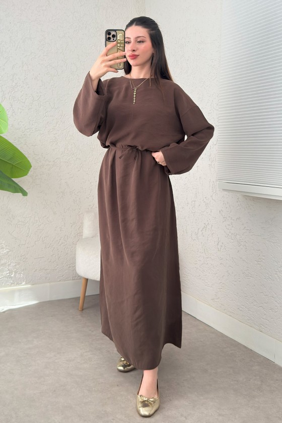 Sultan Basic Elbise 0001 - KAHVRENGİ