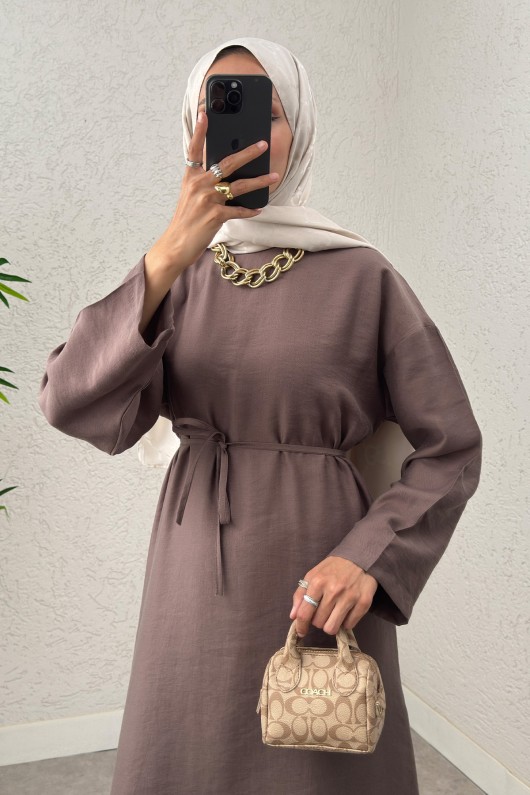 Sultan Basic Elbise 0001 - KESTANE Sultan Basic Elbise 0001 - KESTANE