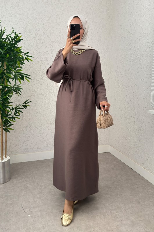 Sultan Basic Elbise 0001 - KESTANE Sultan Basic Elbise 0001 - KESTANE