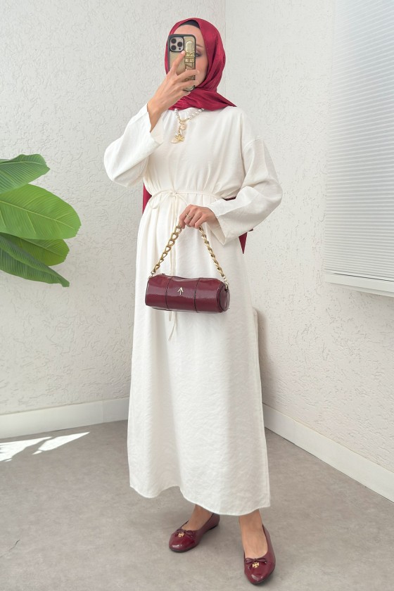 Sultan Basic Elbise 0001 - KREM