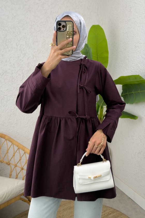 Belden Büzgülü Kimono 0002 - VİŞNE ÇÜRÜĞÜ