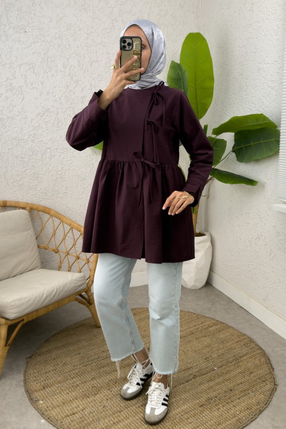 Belden Büzgülü Kimono 0002 - VİŞNE ÇÜRÜĞÜ Belden Büzgülü Kimono 0002 - VİŞNE ÇÜRÜĞÜ