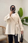 Kolları Püsküllü Kimono 0004 - BEJ