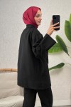 Kolları Püsküllü Kimono 0004 - SİYAH