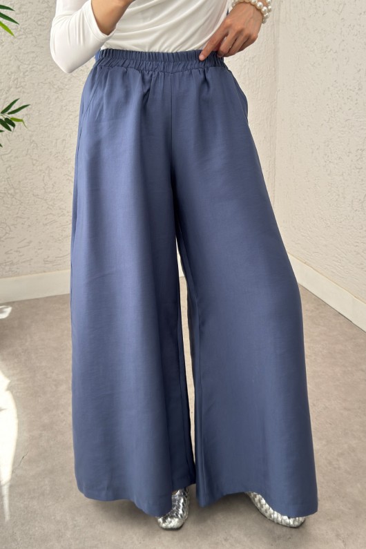 Boru Paça Pantolon 0012 - İNDİGO Boru Paça Pantolon 0012 - İNDİGO