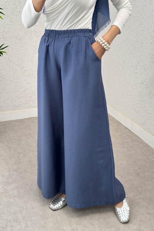 Boru Paça Pantolon 0012 - İNDİGO Boru Paça Pantolon 0012 - İNDİGO