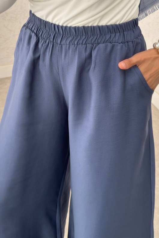 Boru Paça Pantolon 0012 - İNDİGO Boru Paça Pantolon 0012 - İNDİGO