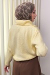 Yaka Detaylı Triko Hırka 0179 - SARI Yaka Detaylı Triko Hırka 0179 - SARI