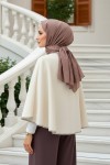 Tek Düğmeli Kaşe Panço 0018 - EKRU