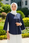 Tek Düğmeli Kaşe Panço 0018 - LACİVERT
