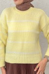 Çizgili Triko Kazak 00185 - SARI