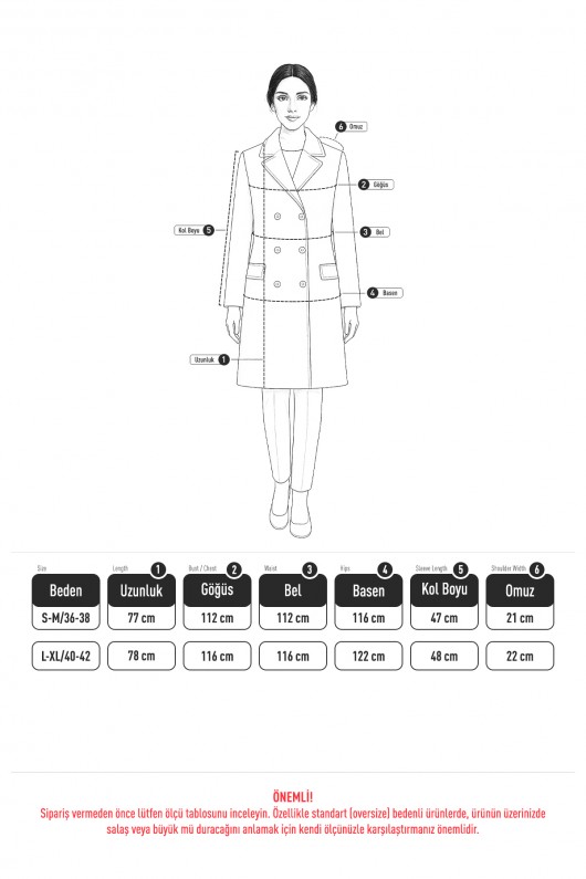 Premium Kaşe Kaban 0019 - ANTRASİT Premium Kaşe Kaban 0019 - ANTRASİT