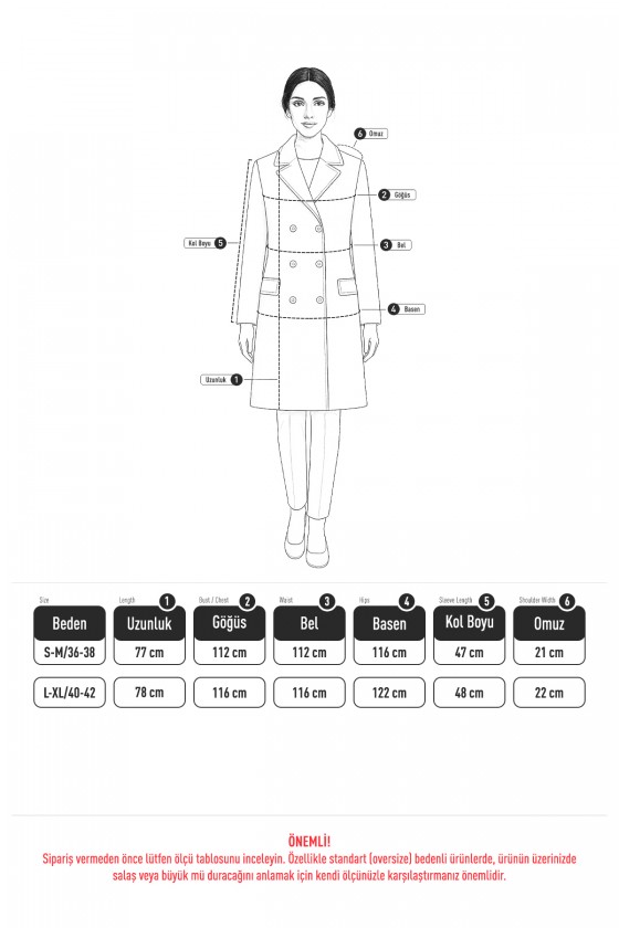 Premium Kaşe Kaban 0019 - ANTRASİT