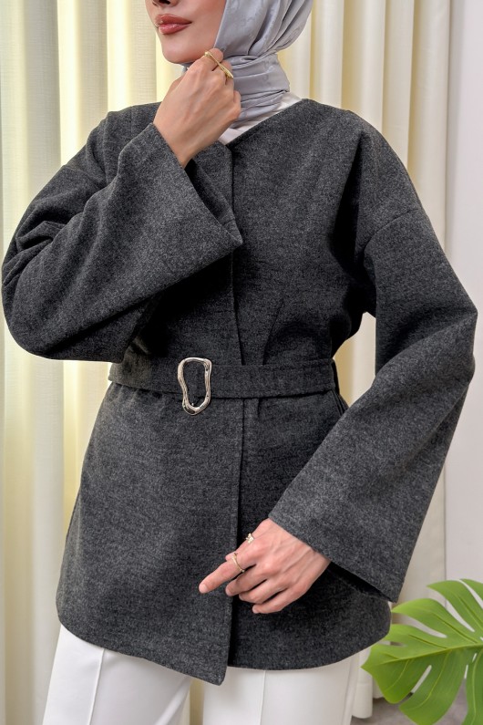 Premium Kaşe Kaban 0019 - ANTRASİT Premium Kaşe Kaban 0019 - ANTRASİT