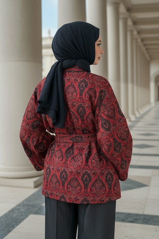 Otantik Desen Kimono 0022 - BORDO