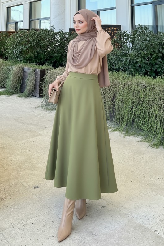 Scuba Kloş Etek 0023 - AÇIK HAKİ