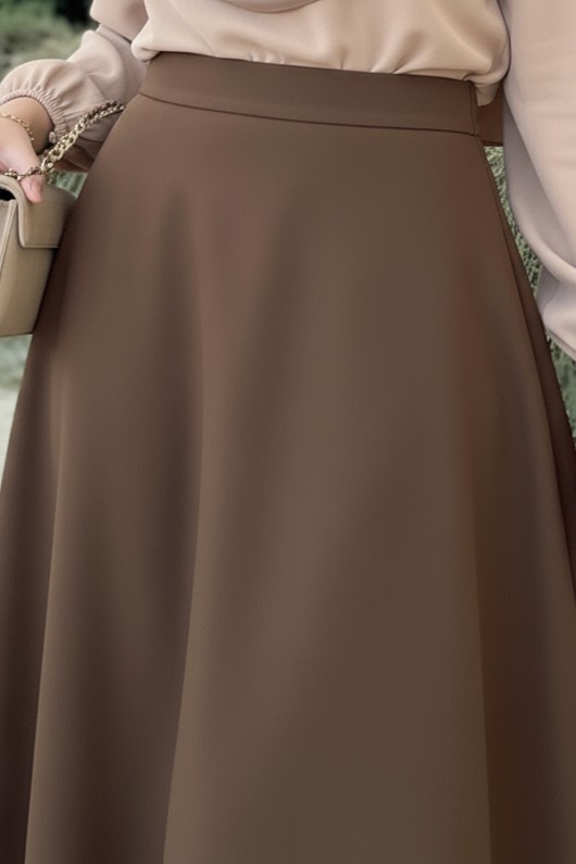 Scuba Kloş Etek 0023 - KAHVERENGİ