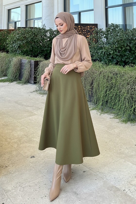 Scuba Kloş Etek 0023 - HAKİ