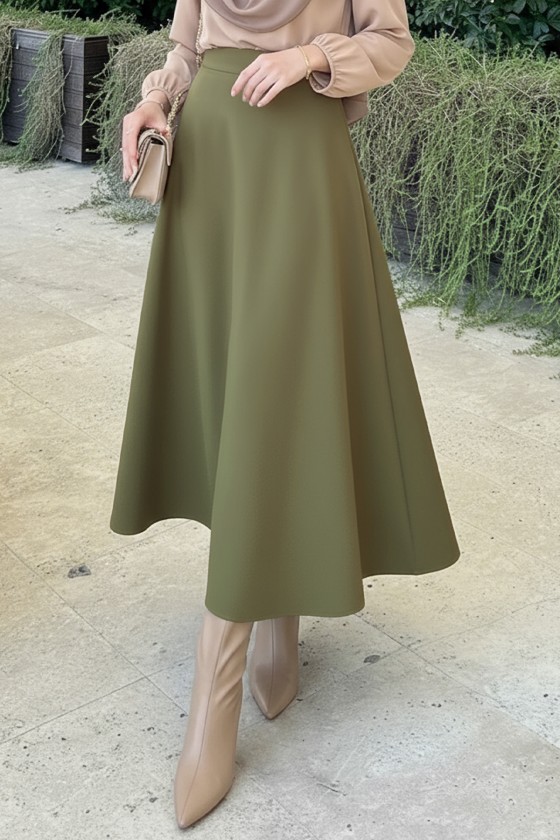 Scuba Kloş Etek 0023 - HAKİ