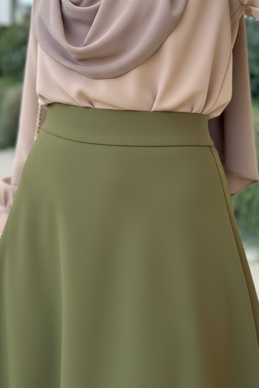 Scuba Kloş Etek 0023 - HAKİ Scuba Kloş Etek 0023 - HAKİ