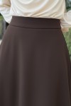 Scuba Kloş Etek 0023 - KOYU KAHVERENGİ
