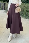 Scuba Kloş Etek 0023 - KOYU MOR