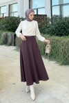 Scuba Kloş Etek 0023 - KOYU MOR
