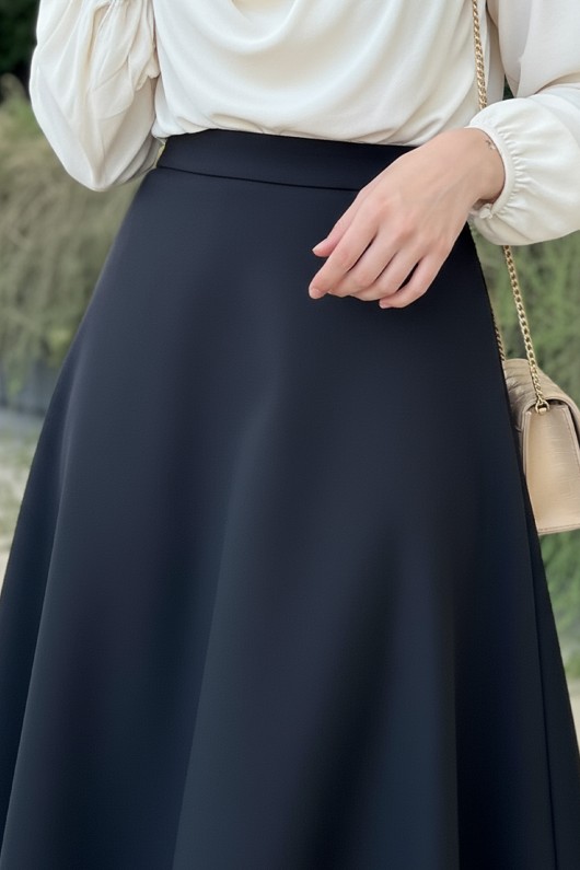 Scuba Kloş Etek 0023 - SİYAH Scuba Kloş Etek 0023 - SİYAH