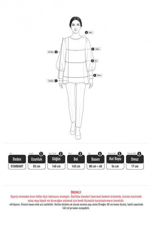 Taş Detaylı Salaş Swit Bluz 0026 - BEJ