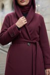 Kapüşonlu Kaşe Kaban 0027 - BORDO Kapüşonlu Kaşe Kaban 0027 - BORDO