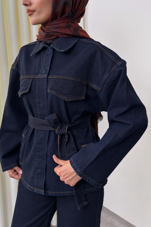 Jean Ceket Pantolon Takım 0028 - KOYU MAVİ