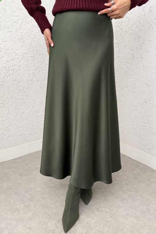 A Kesim Saten Etek 0031 - HAKİ A Kesim Saten Etek 0031 - HAKİ