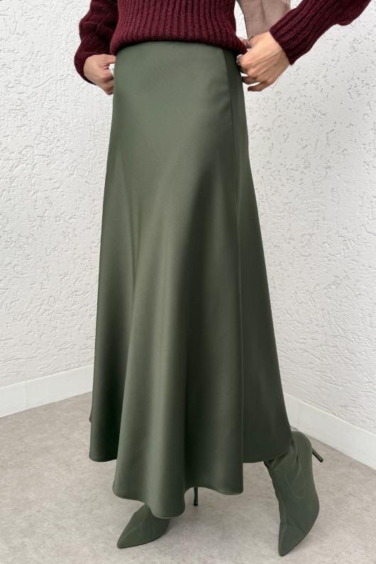 A Kesim Saten Etek 0031 - HAKİ A Kesim Saten Etek 0031 - HAKİ