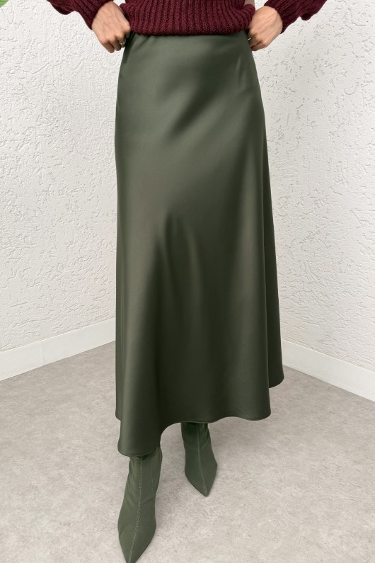 A Kesim Saten Etek 0031 - HAKİ A Kesim Saten Etek 0031 - HAKİ