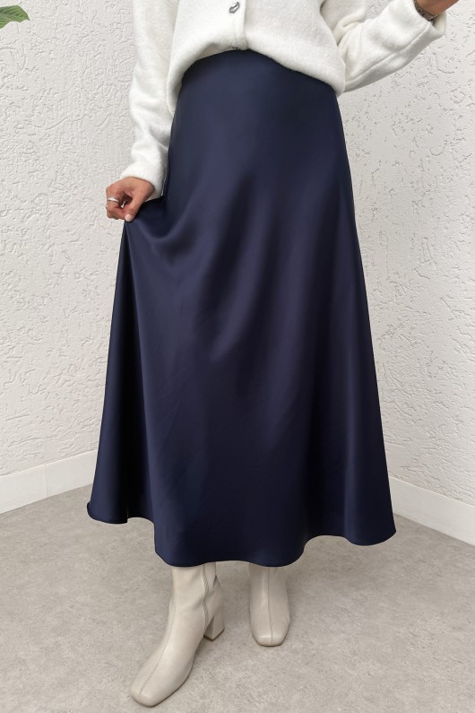 A Kesim Saten Etek 0031 - LACİVERT A Kesim Saten Etek 0031 - LACİVERT