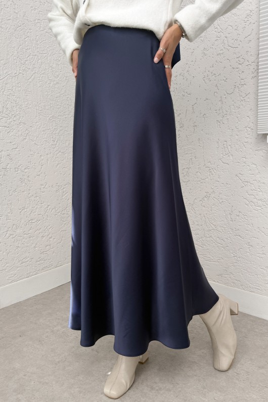 A Kesim Saten Etek 0031 - LACİVERT A Kesim Saten Etek 0031 - LACİVERT