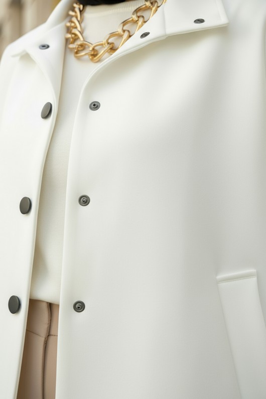 Hakim Yaka Scuba Ceket 0032 - BEYAZ