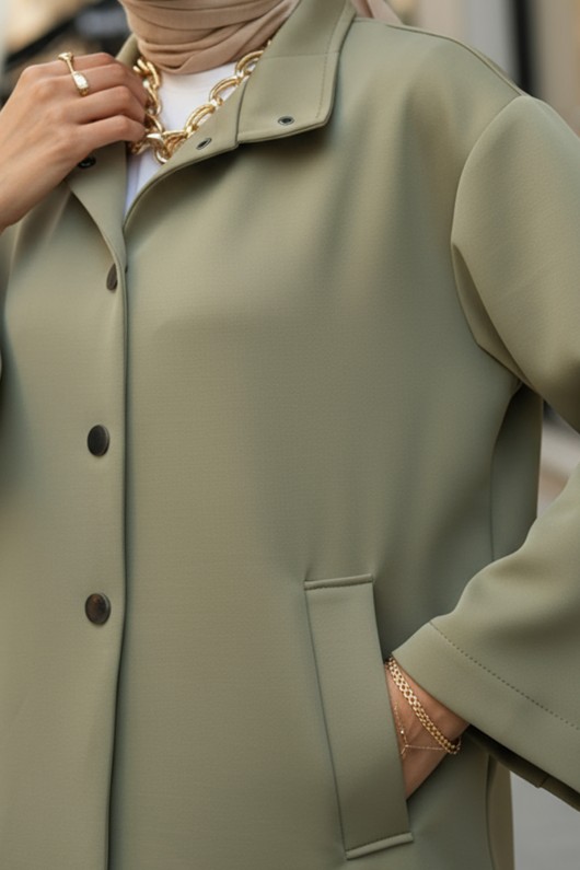 Hakim Yaka Scuba Ceket 0032 - HAKİ