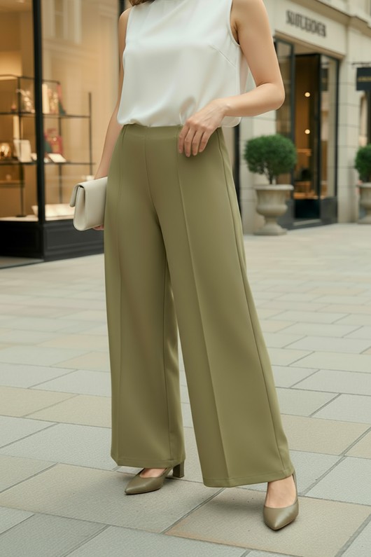 Likralı Scuba Pantolon 0033 - AÇIK HAKİ Likralı Scuba Pantolon 0033 - AÇIK HAKİ