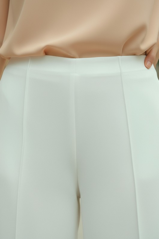 Likralı Scuba Pantolon 0033 - BEYAZ Likralı Scuba Pantolon 0033 - BEYAZ