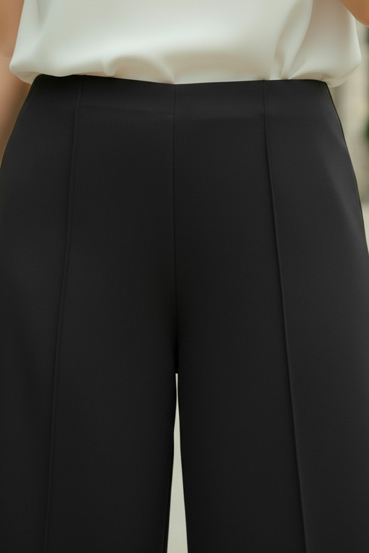 Likralı Scuba Pantolon 0033 - SİYAH Likralı Scuba Pantolon 0033 - SİYAH