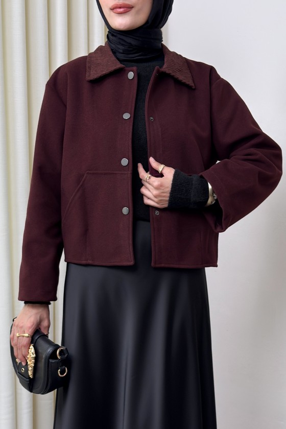 Kanguru Cepli Ceket 0034 - BORDO