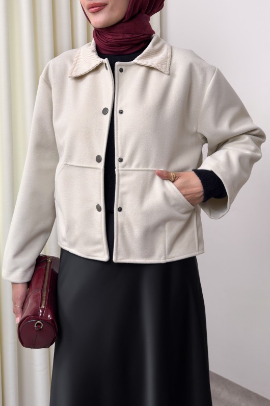 Kanguru Cepli Ceket 0034 - EKRU