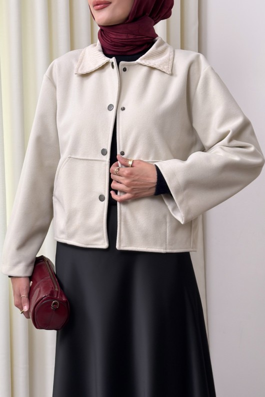 Kanguru Cepli Ceket 0034 - EKRU