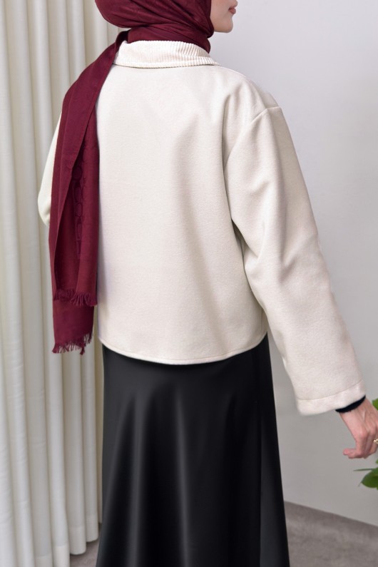 Kanguru Cepli Ceket 0034 - EKRU